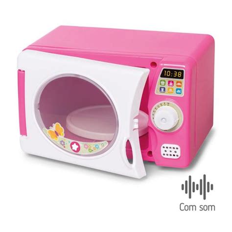 Microondas Infantil Som Calesita Tateti Cor Rosa