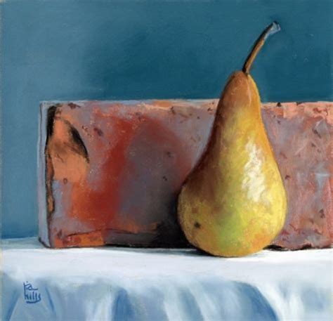 Pear Still Life Pastel Painting Ria Hills Great Placement Of Shape