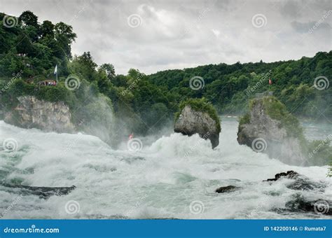 The Rhine Falls Is The Largest Plain Waterfall In Europe Stock Photo