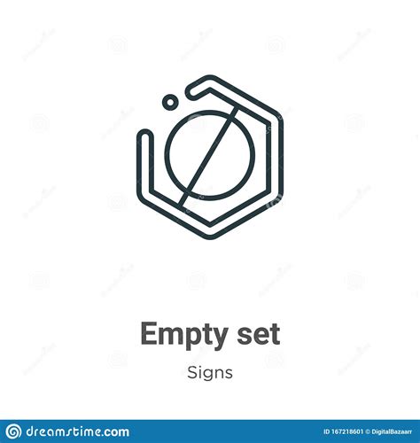 Empty Set Symbol Outline Vector Icon Thin Line Black Empty Set Symbol