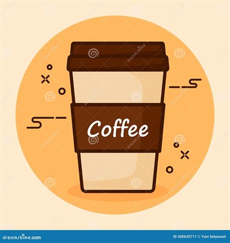 Hot Coffee Cup Icon For Drink And Beverage Animated Cartoon Vector Illustration Stock