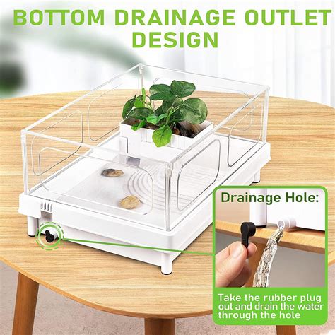 Orlushy Turtle Tank: Anti-Escaping Reptile Terrarium with Drainage