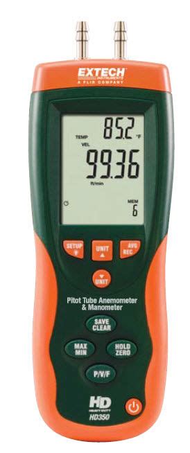 Pitotrohr Anemometer HD350 Extech Digital Tragbar