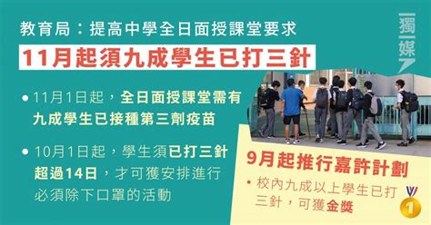 教育局：提高中學全日面授課堂要求 11月起須九成學生已打三針 獨媒報導 獨立媒體