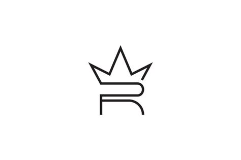 Letter R Logo Line King Crown Vector Des Graphic By Cavuart · Creative