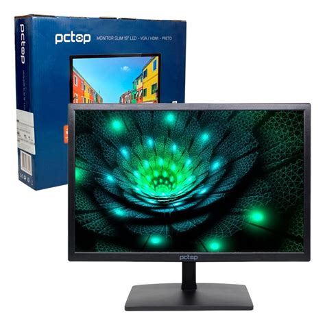 Monitor Led Pctop Polegadas Wide Resolu O X Ms Hdmi