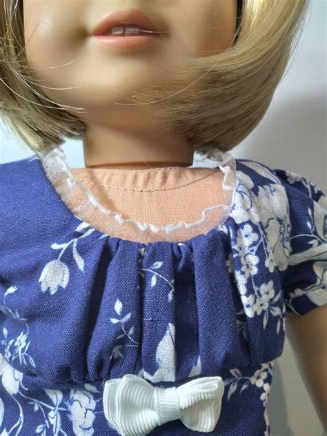 Royal Blue And White Print Regency Doll Dress Fits 18 Inch Etsy