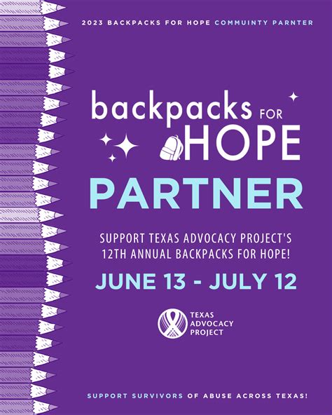 Backpacks For Hope Toolkit Texas Advocacy Project