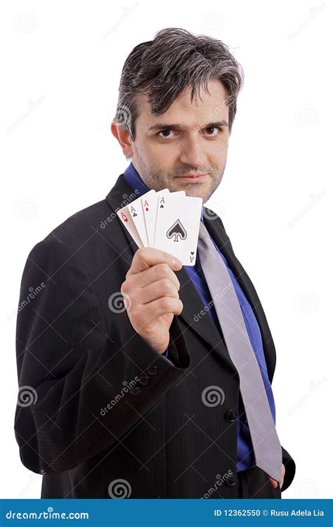 Attractive Man With Playing Cards Stock Photo Image Of Cards Playing