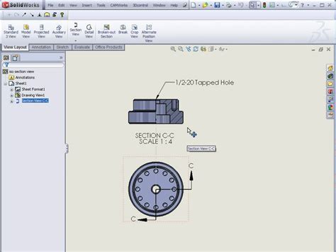 Solidworks Isometric Section Views Youtube