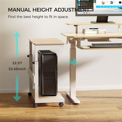 Eureka Ergonomic Height Adjustable Computer Tower Stand Tier Full