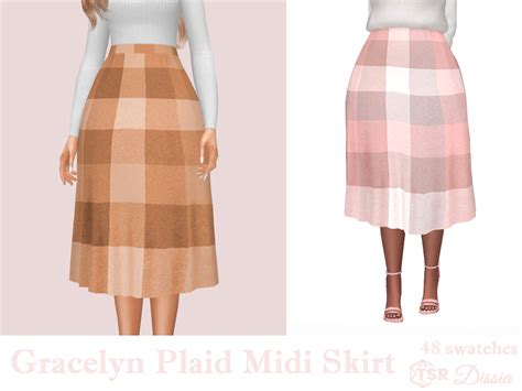 Dissia Gracelyn Plaid Midi Skirt 48 Swatches Base Game