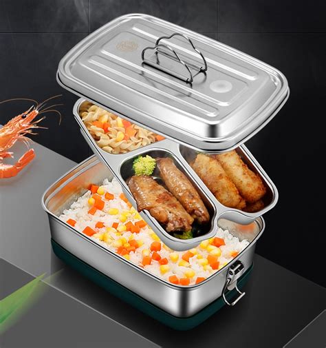 High Quality Double Layer All Stainless Steel 304 Lunch Box Leak Proof