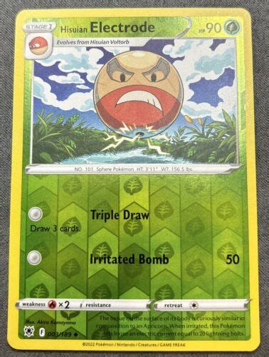 Hisuian Electrode Astral Radiance Pokemon Reverse Holo Nm Ebay