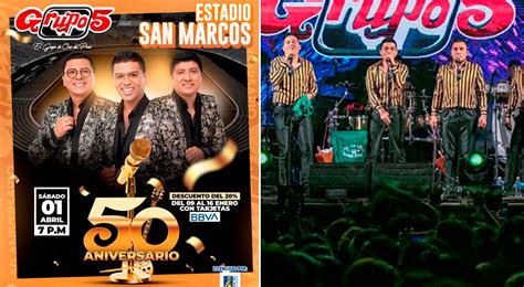 Grupo 5 En Lima Fueron Habilitadas Las Entradas Para El Show En San Marcos