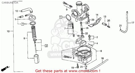 Honda Xr100r 1986 Usa Carburetor Schematic Partsfiche