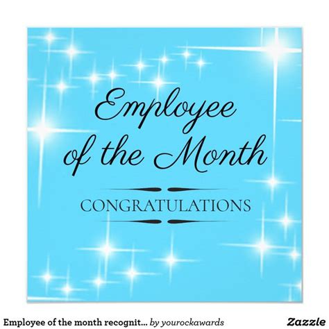 Employee Of The Month Recognition Award Card Zazzle