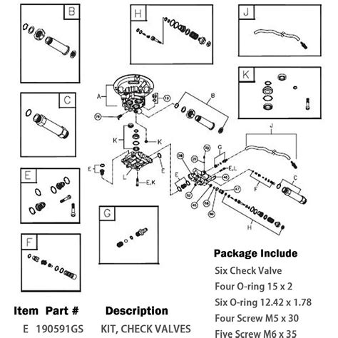 190591gs Pressure Washer Pump Valve Check Kit For Briggs Stratton Troy Bilt Ebay