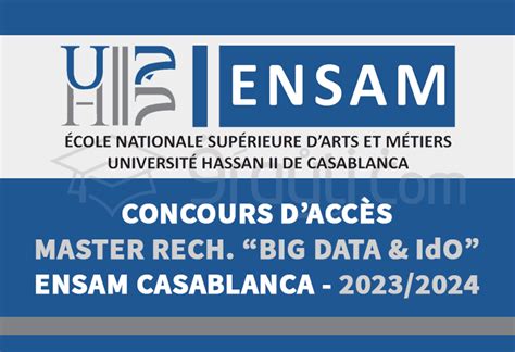 Concours Master Recherche Big Data Et Internet Des Objets De L ENSAM