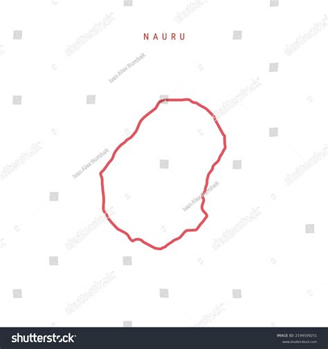 Nauru Editable Outline Map Nauruan Red Border Royalty Free Stock