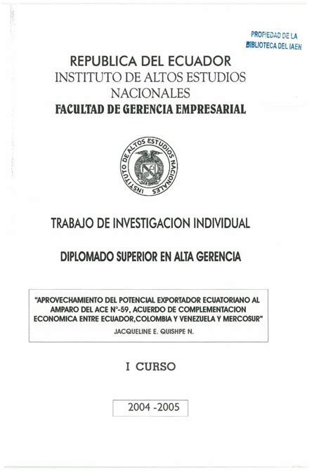 Pdf Propiedad De La Iaen Republlca Del Ecuador Repositorio Iaen Edu