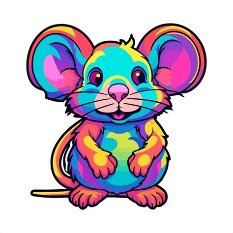 Premium Vector Rat Colorful Watercolor Cartoon Kawaii Character