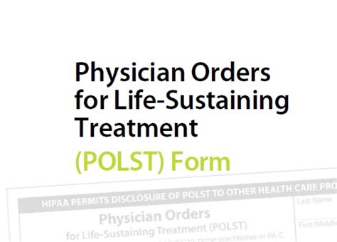 Physician Orders For Life Sustaining Treatment Polst Hdsa Center Of