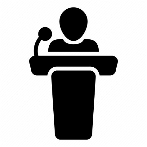 Man Person Podium Public Speaker Speech Talking Icon Download