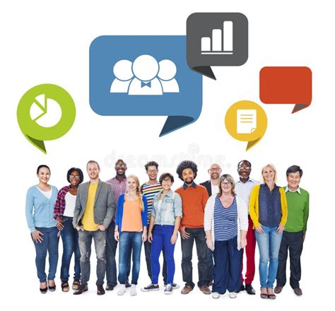 Multi Ethnic Group Of People And Data Concepts Stock Image Image Of