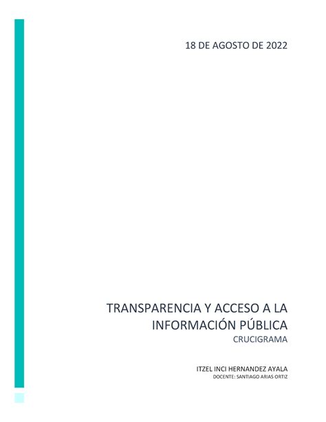 A1 IIHA ACTIVIDAD TRANSPARENCIA Y ACCESO A LA INFORMACIN PBLICA