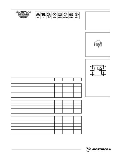 H L Datasheet Pages Motorola Pin Dip Optoisolators Logic Output