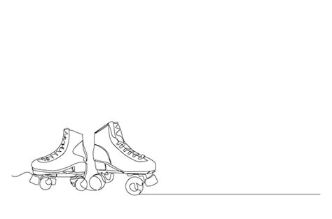 Premium Vector Roller Skates Continuous One Line Drawing
