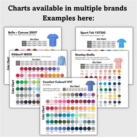 Gildan 64000b Color Chart And Size Chart G640b Youth Etsy Portugal