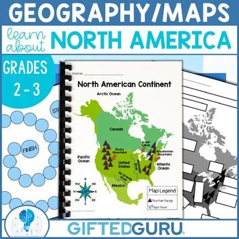 Geography North American Map Skills Game Activity Second Grade Third Grade