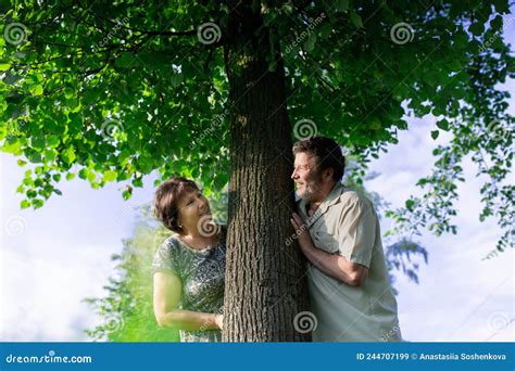 Happy Mature Couple Date And Walk Portrait Of Two Spouses Stock Image Image Of Female Love