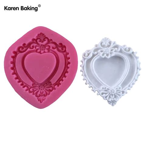 3D Heart shaped Frame, Fondant Silicone Molds, Chocolate Cake Tools ...