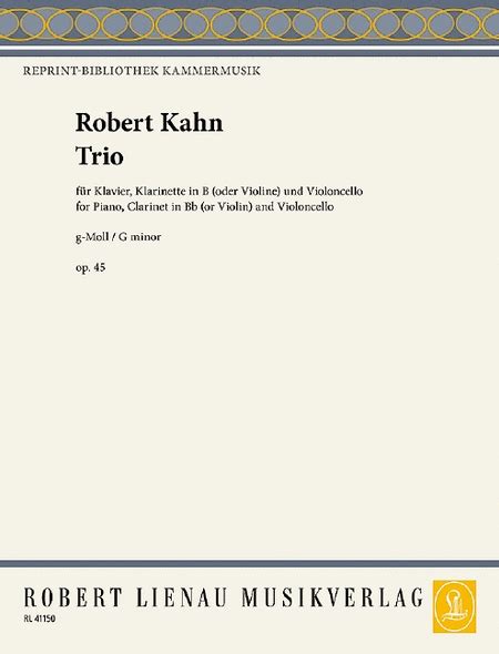 Trio G Minor By Robert Kahn B Flat Clarinet Digital Sheet Music