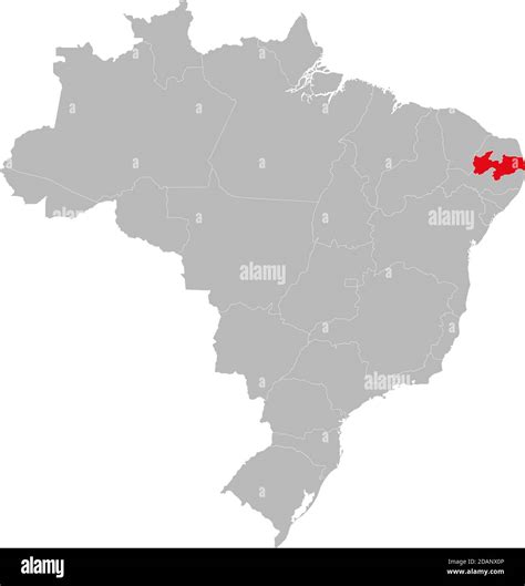 Paraíba state highlighted on Brazil map Business concepts and