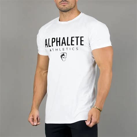 New Clothing Fashion ALPHALETE T Shirt Men Cotton Breathable Mens Short Sleeve Fitness t shirt ...