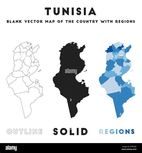 Tunisia Map Borders Of Tunisia For Your Infographic Vector Country