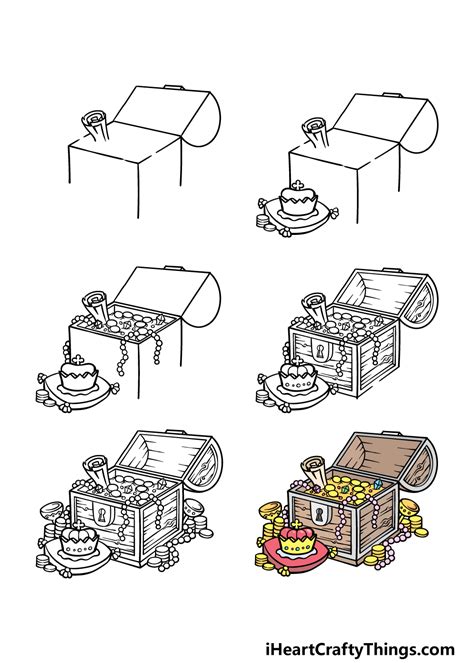 Pirate Treasure Chests Drawing