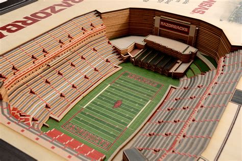 Arkansas Razorbacks Razorback Stadium 3D Wood Stadium Replica — 3D WOOD ...