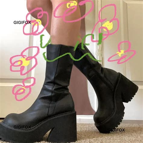 Gigifox Botas De Tac N Alto Con Plataforma G Tica Para Mujer Zapatos