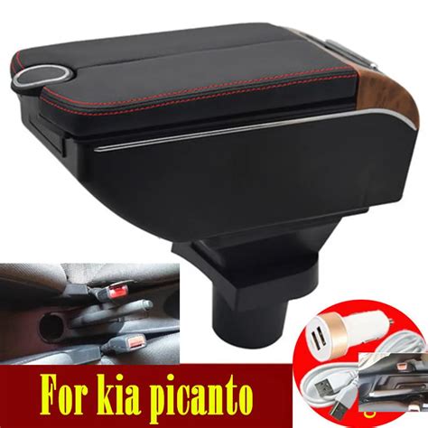 Reposabrazos Para Kia Picanto Caja De Almacenamiento Para Consola