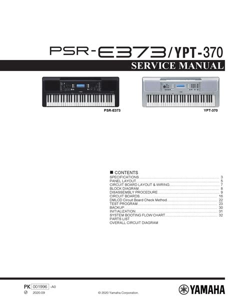 Yamaha Psr E373 Service Manual Pdf Download Manualslib