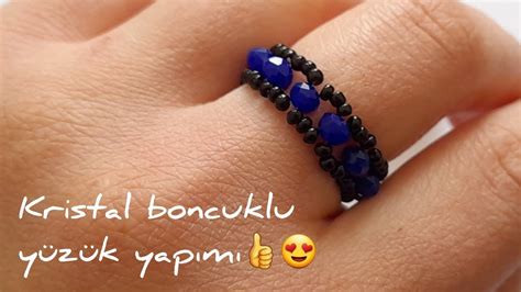 Kristal boncuktan yüzük yapımı Çok kolay yapılıyor Benim ile Birlikte