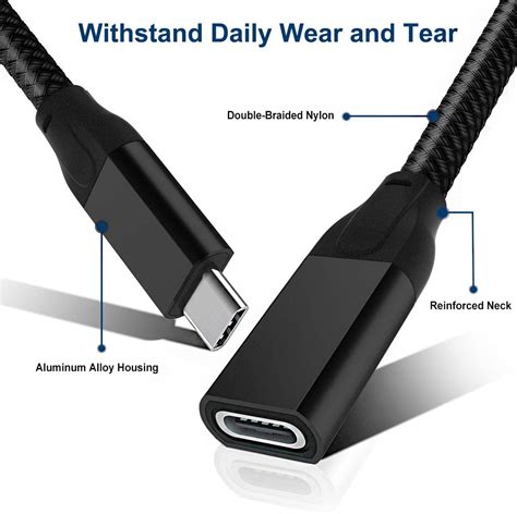 Trahoo Usb C Extension Cable Ft Pack Short Type C Gen Gbps