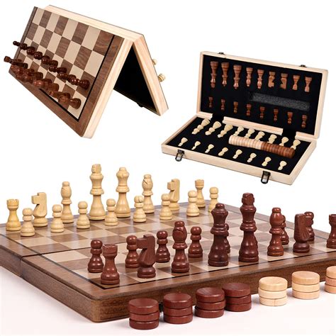 Buy AMERTEER Wooden Chess Set 15 4 Inches Magnetic Chess Set Travel