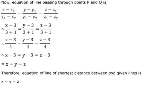 Find The Length And The Equations Of The Line Of Shortest Distance