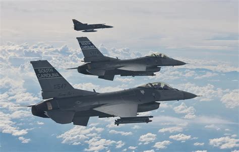 Обои истребители, пара, полёт, F-16, Fighting Falcon, «Файтинг Фалкон ...